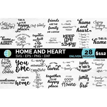 Family SVG Quotes Bundle | Home and Heart